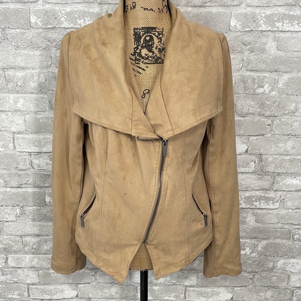 Dressbarn Faux Suede Zip Up Jacket